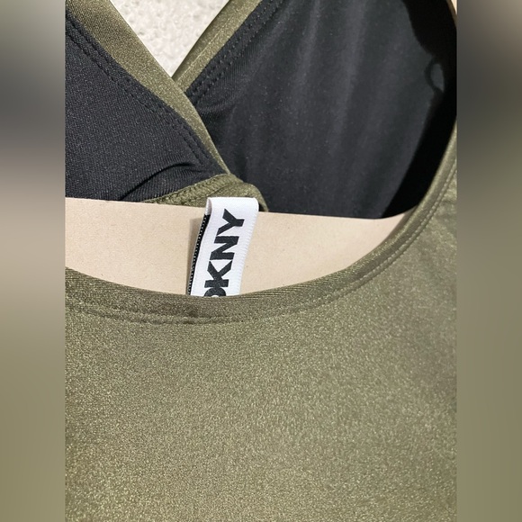 Olive Green DNKY One-Piece Swimsuit Keyhole Front XXL New/Tags - Picture 6 of 6